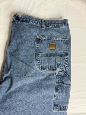 Carhartt B13 DPS Jeans 46x30 Loose Fit Carpenter Workwear Distressed Hem